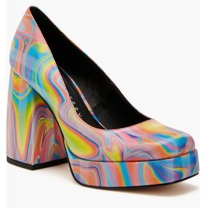 🌸KATTY PERRY 🌈 Rainbow 🌈 Multi SHOES 👠 Sz 8.5 With Box Used Once.